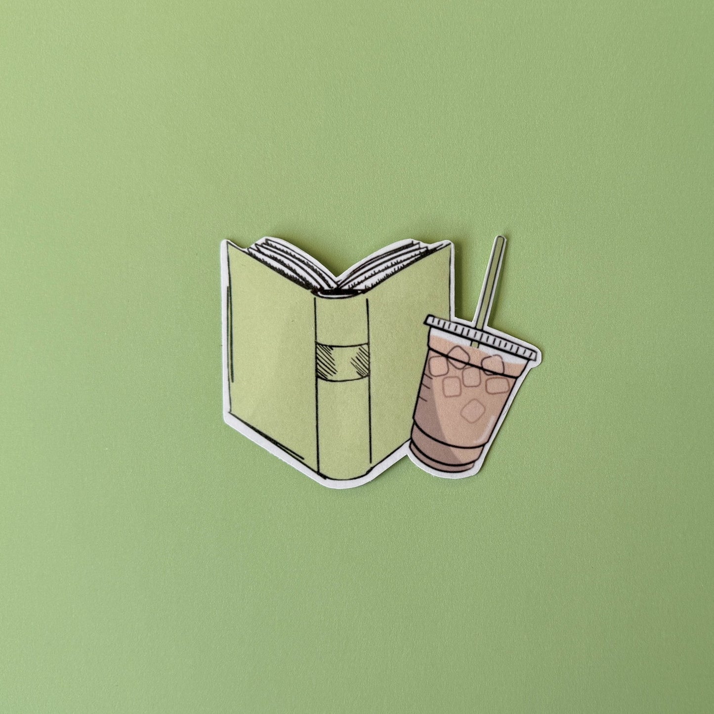 Books & Iced Coffee Sticker