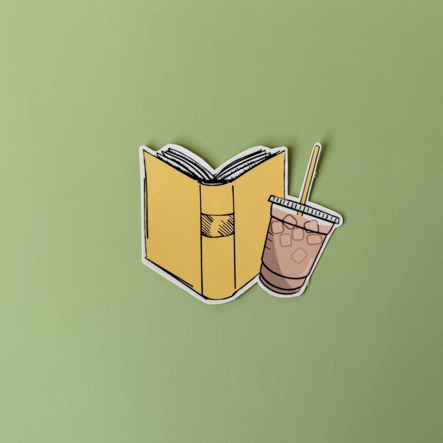 Books & Iced Coffee Sticker