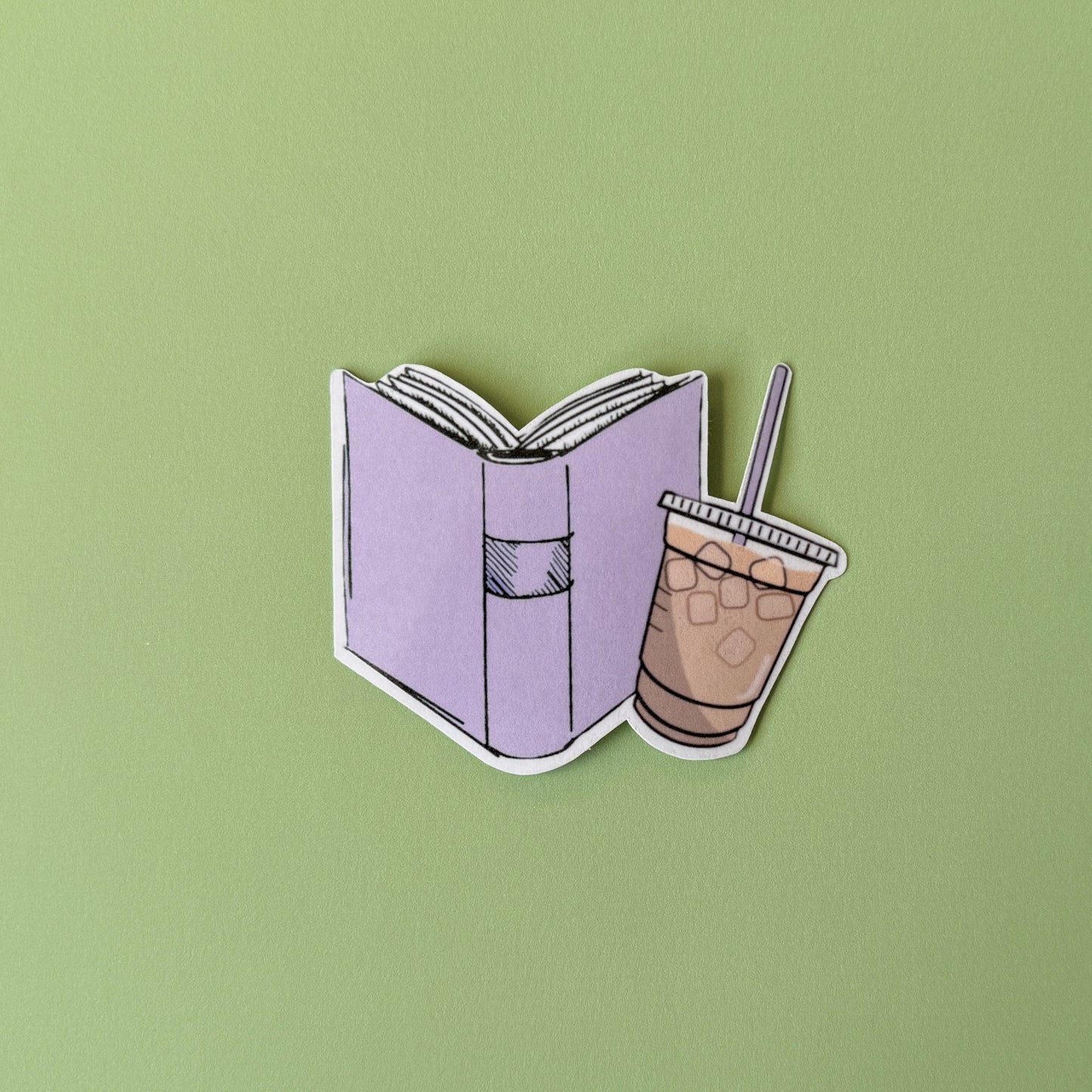 Books & Iced Coffee Sticker