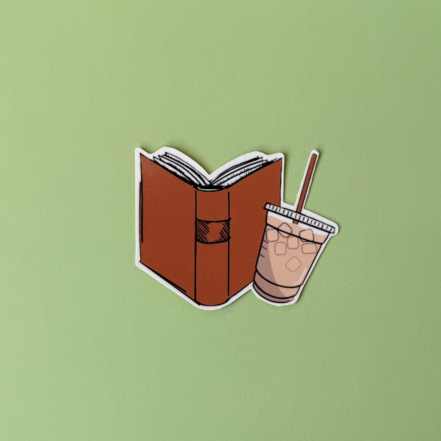 Books & Iced Coffee Sticker